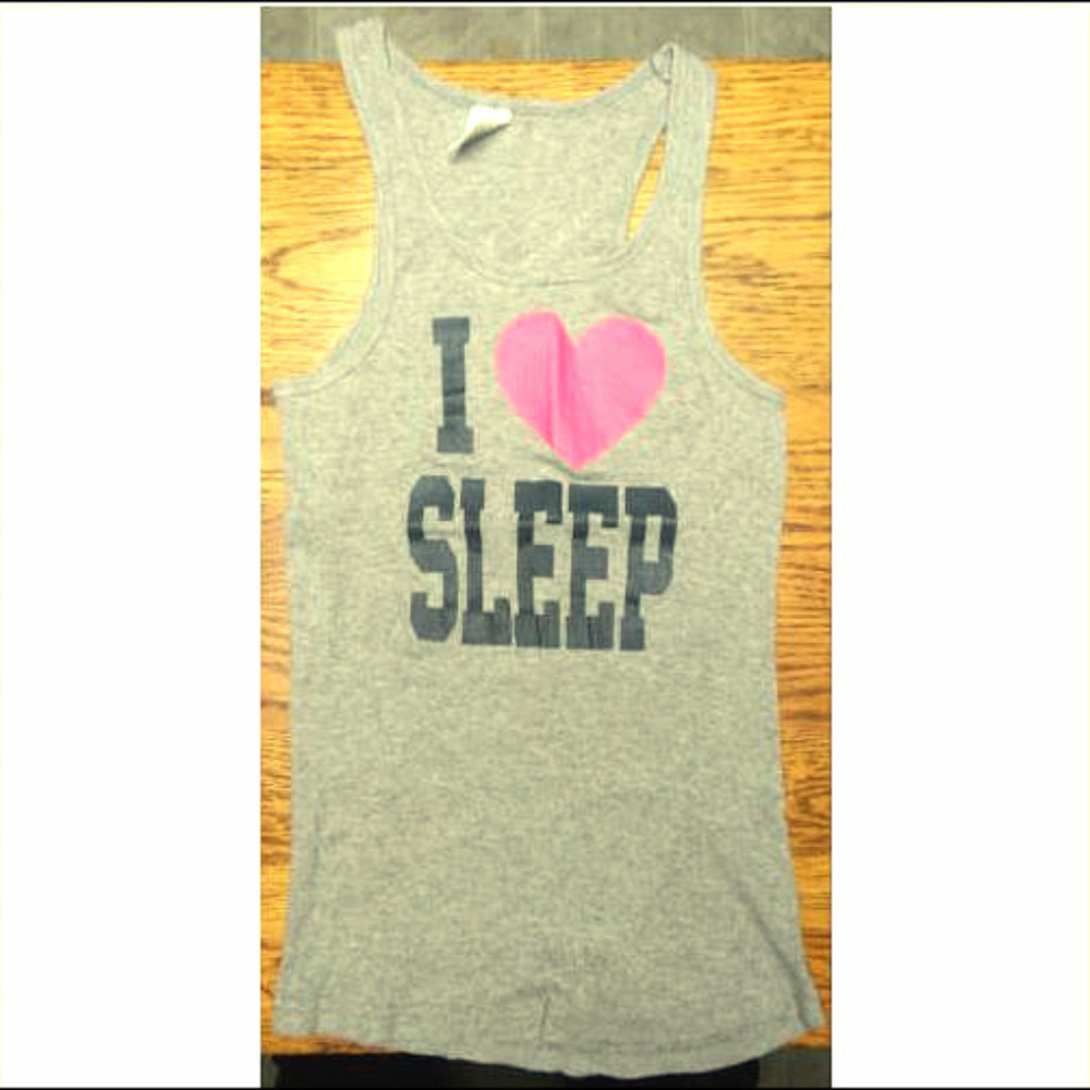 I Love Sleep ~ Gray Racerback Tank Top XXS